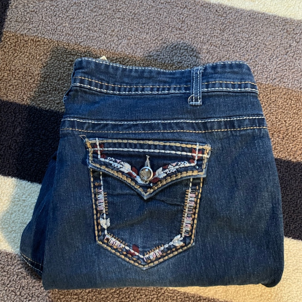 Embroidered Blue Jeans